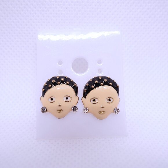 💎4/25💎NOS Vintage Retro 1920s Charleston Flapper Style Pierced Stud Earrings - Picture 1 of 2